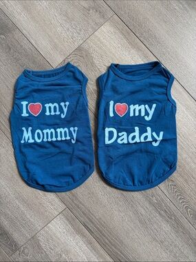 Blue "I ♥ my Mommy/Daddy" Dog Tank Top